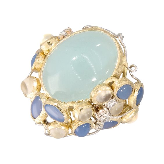 Ringe Soprana Dame in Gelbgold Acquamarina 18.00 Ct MARE CALMO - MARE CALMO